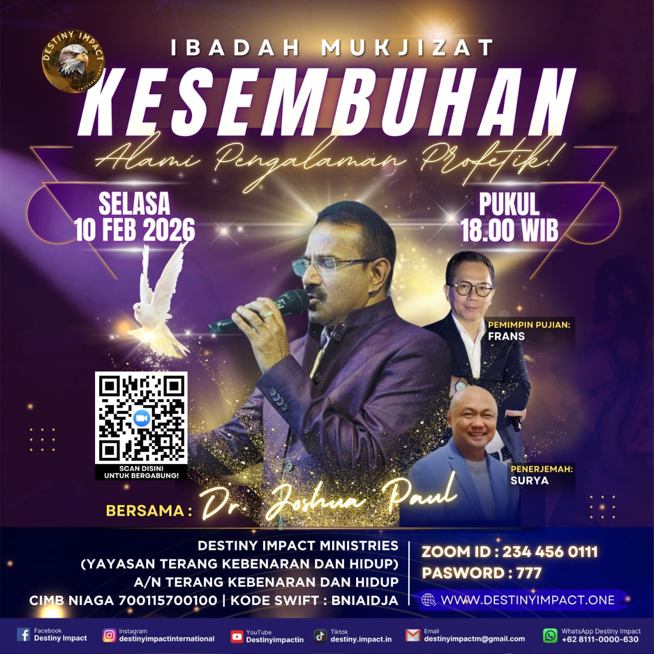 Ibadah Mujizat Kesembuhan Online Zoom